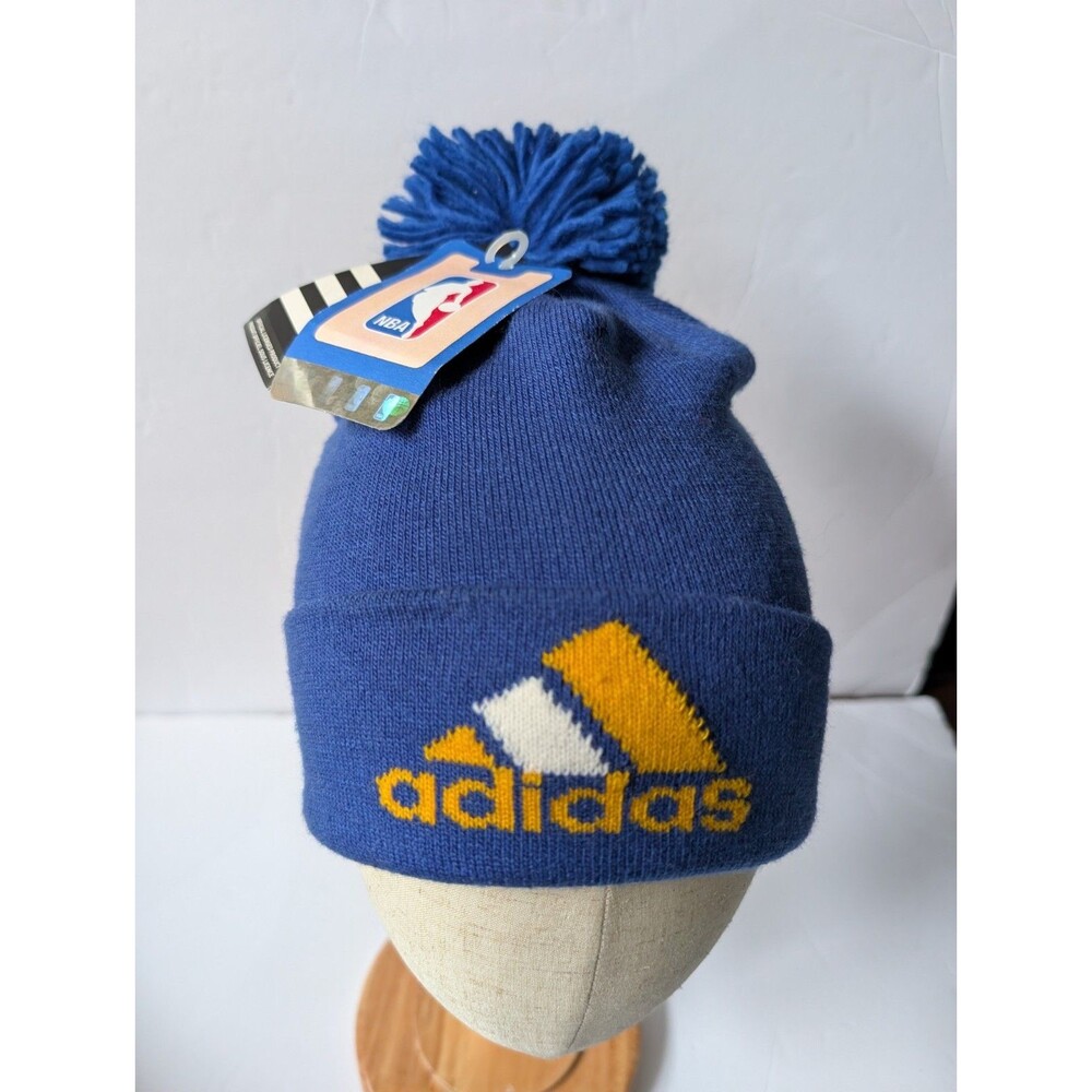 NBA Golden State Warriors Adidas Logo Pom Cuffed Knit Beanie NWT